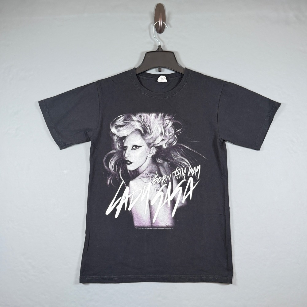 Lady Gaga Born This Way Tour Concert 2011 Shirt Size Small Black Tee